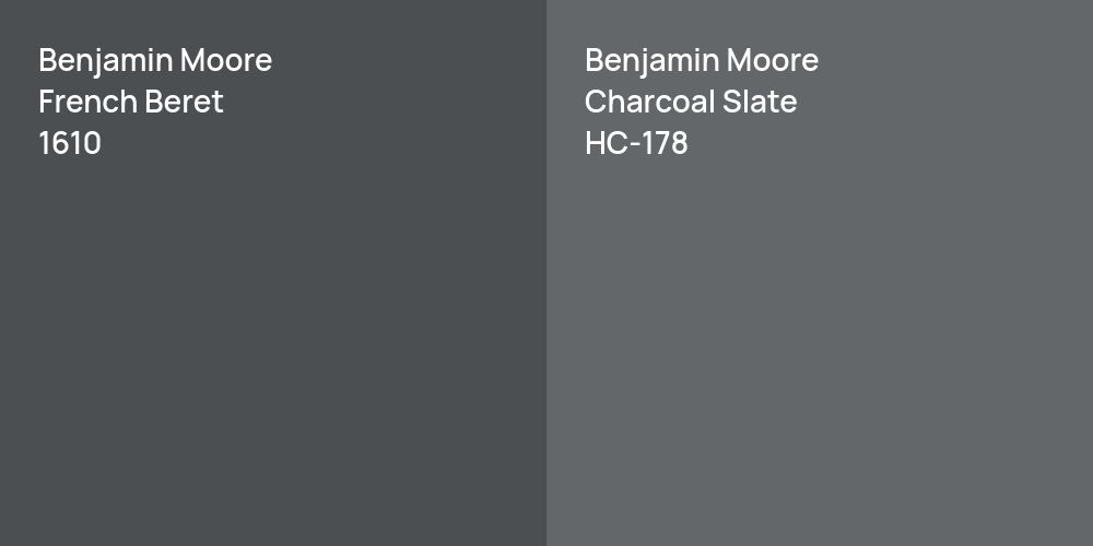 Benjamin Moore French Beret vs. Benjamin Moore Charcoal Slate