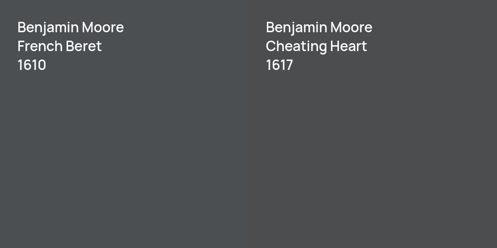 Benjamin Moore French Beret vs. Benjamin Moore Cheating Heart