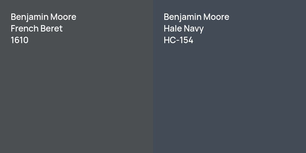 Benjamin Moore French Beret vs. Benjamin Moore Hale Navy