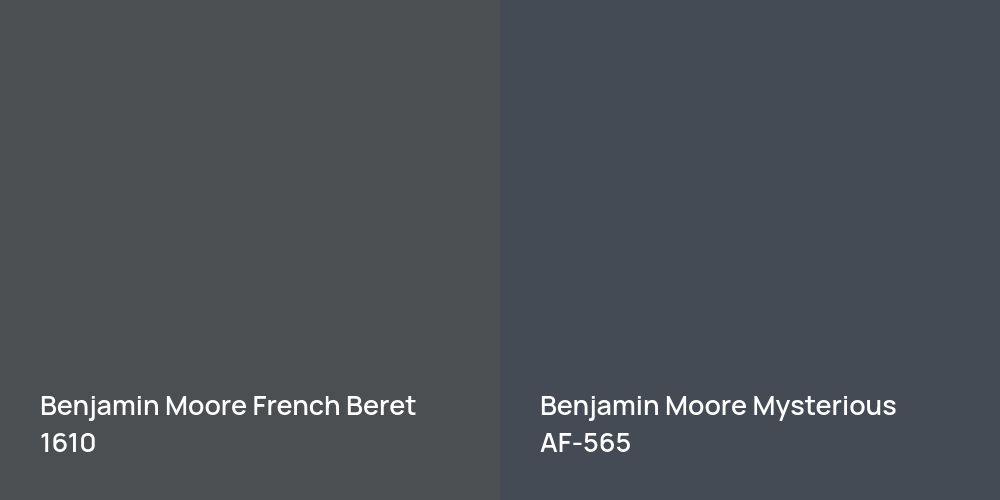 Benjamin Moore French Beret vs. Benjamin Moore Mysterious