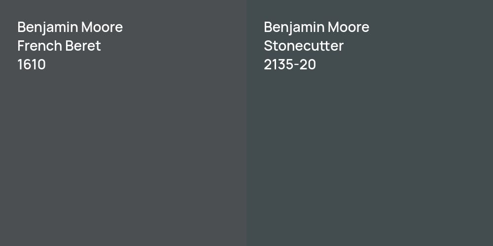 Benjamin Moore French Beret vs. Benjamin Moore Stonecutter