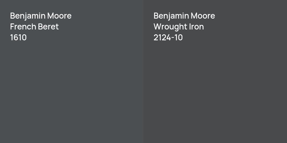 Benjamin Moore French Beret vs. Benjamin Moore Wrought Iron