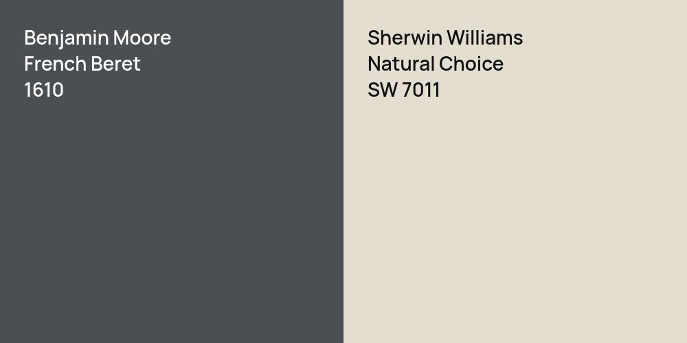 Benjamin Moore French Beret vs. Sherwin Williams Natural Choice