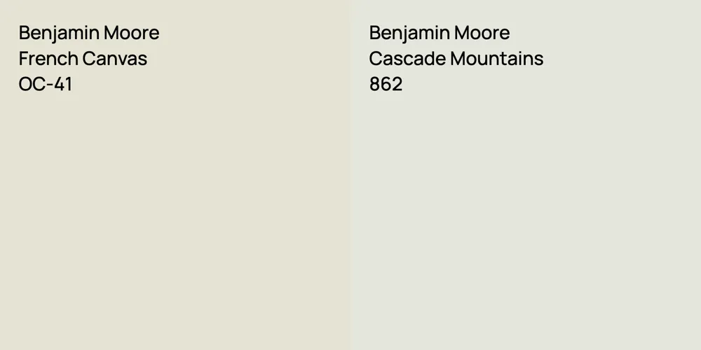 Benjamin Moore French Canvas vs. Benjamin Moore Cascade Mountains