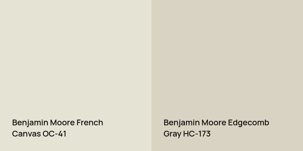 Benjamin Moore French Canvas vs. Benjamin Moore Edgecomb Gray