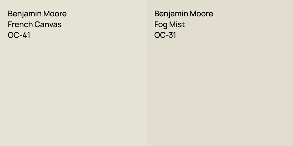 Benjamin Moore French Canvas vs. Benjamin Moore Fog Mist