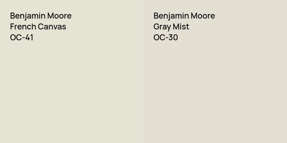 Benjamin Moore French Canvas vs. Benjamin Moore Gray Mist