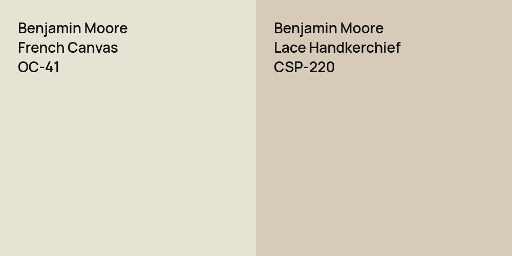 Benjamin Moore French Canvas vs. Benjamin Moore Lace Handkerchief