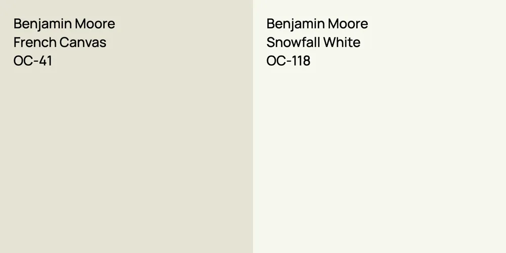 Benjamin Moore French Canvas vs. Benjamin Moore Snowfall White