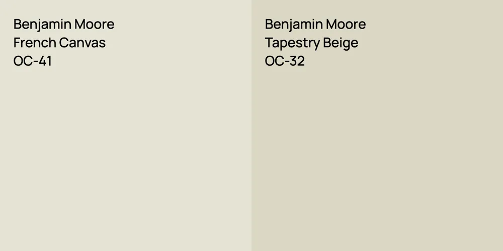 Benjamin Moore French Canvas vs. Benjamin Moore Tapestry Beige