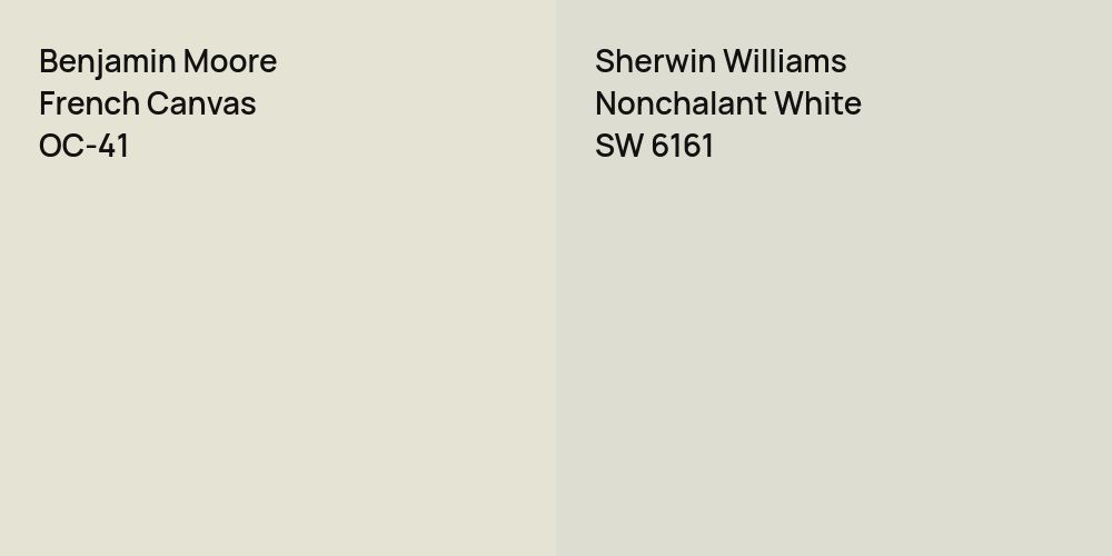 Benjamin Moore French Canvas vs. Sherwin Williams Nonchalant White