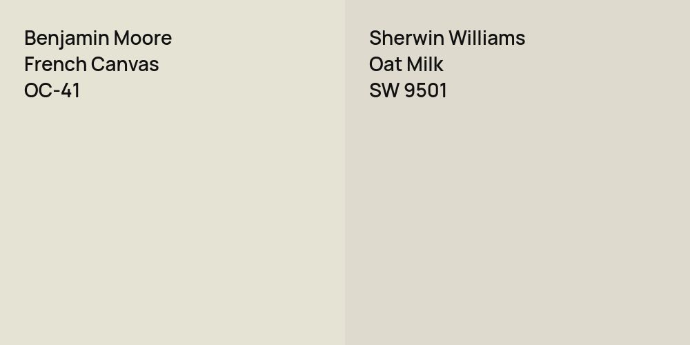 Benjamin Moore French Canvas vs. Sherwin Williams Oat Milk