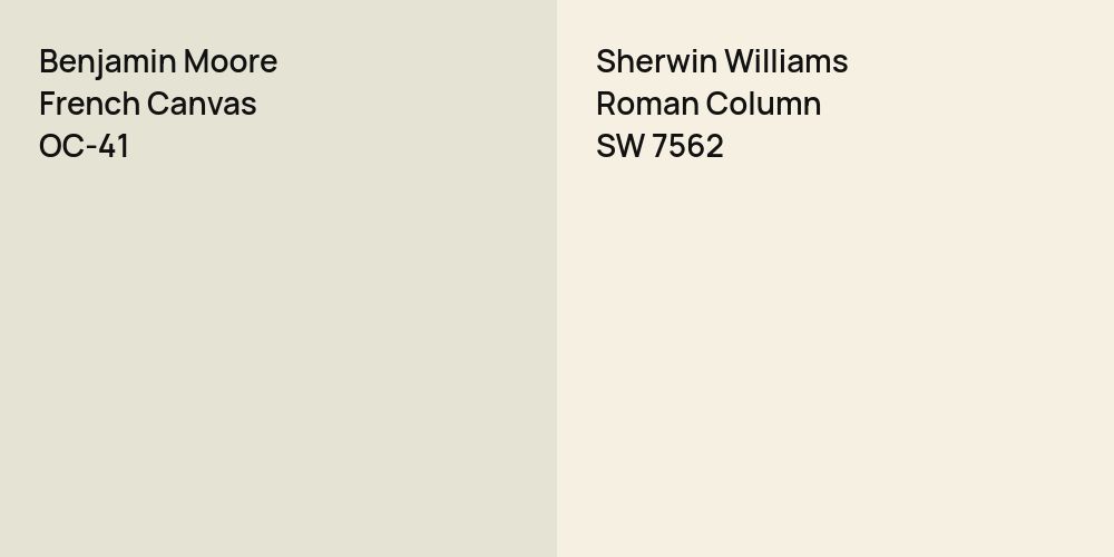 Benjamin Moore French Canvas vs. Sherwin Williams Roman Column