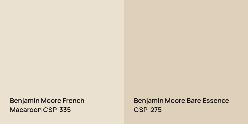 Benjamin Moore French Macaroon vs. Benjamin Moore Bare Essence