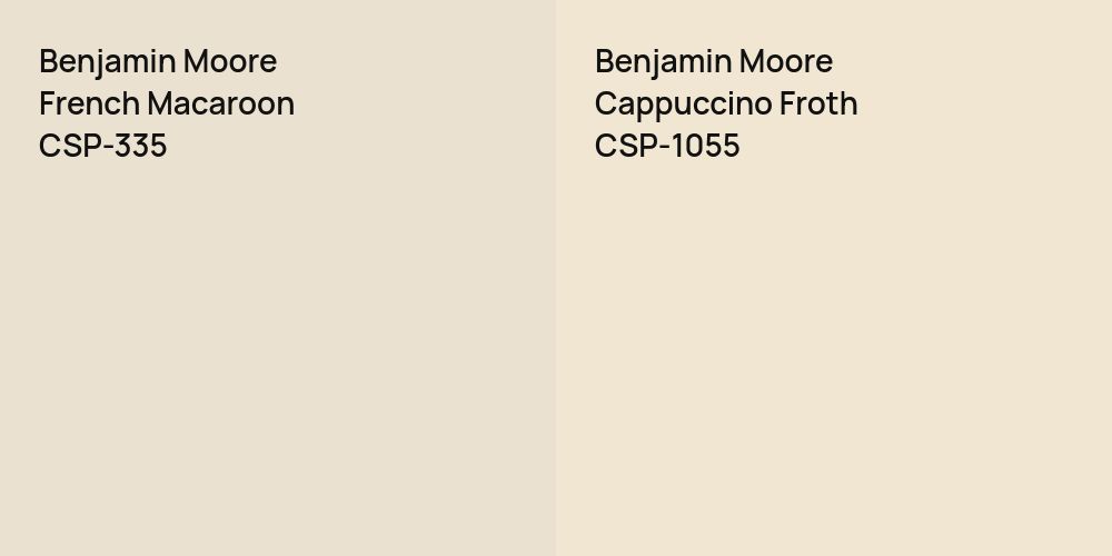 Benjamin Moore French Macaroon vs. Benjamin Moore Cappuccino Froth