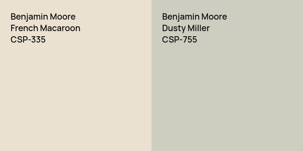 Benjamin Moore French Macaroon vs. Benjamin Moore Dusty Miller