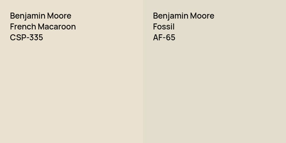 Benjamin Moore French Macaroon vs. Benjamin Moore Fossil