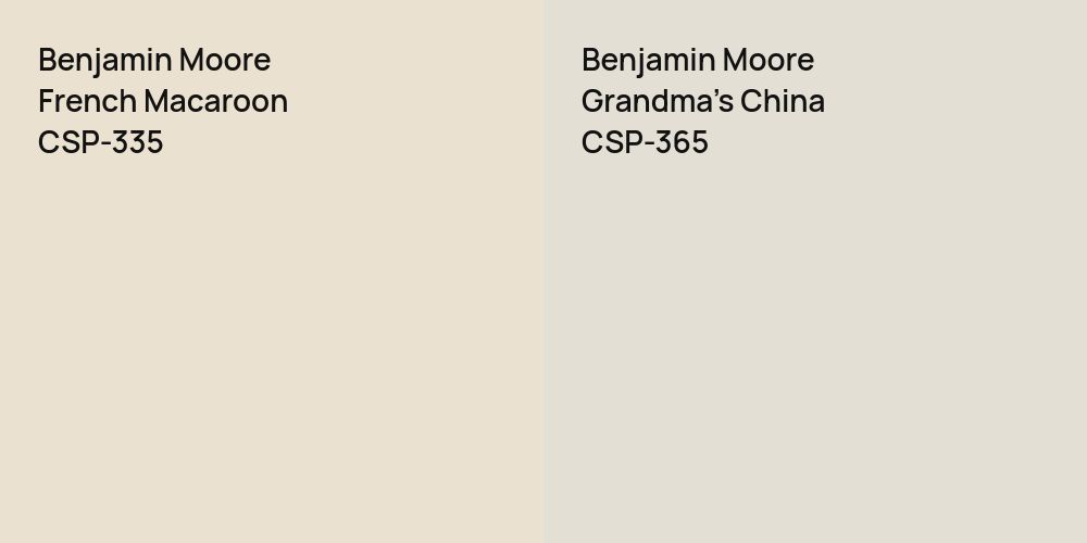 Benjamin Moore French Macaroon vs. Benjamin Moore Grandma's China