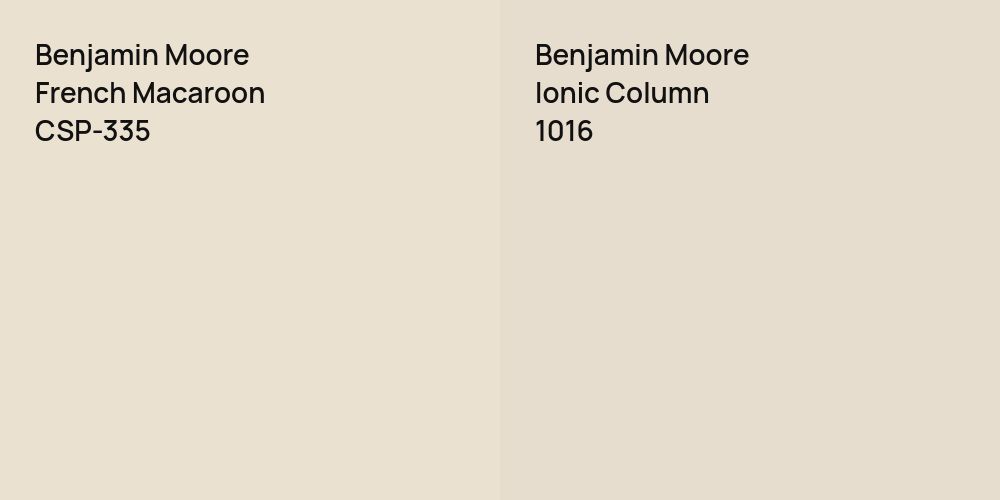 Benjamin Moore French Macaroon vs. Benjamin Moore Ionic Column