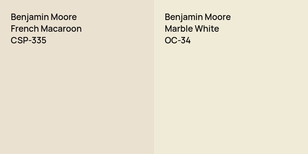 Benjamin Moore French Macaroon vs. Benjamin Moore Marble White