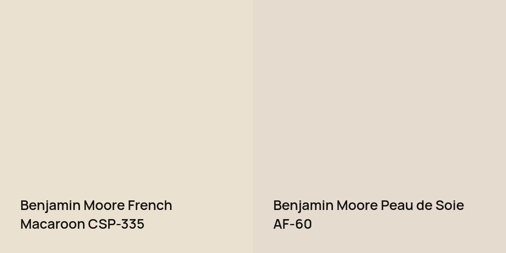 Benjamin Moore French Macaroon vs. Benjamin Moore Peau de Soie