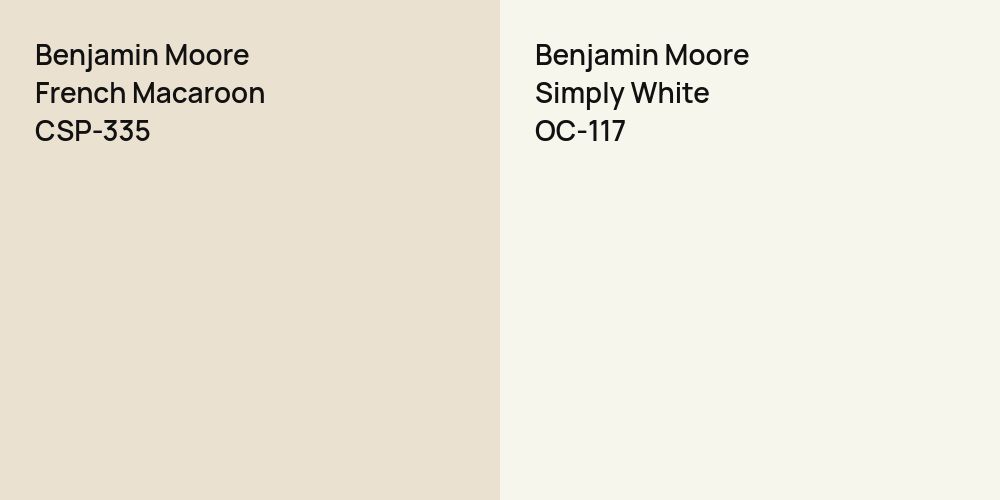 Benjamin Moore French Macaroon vs. Benjamin Moore Simply White