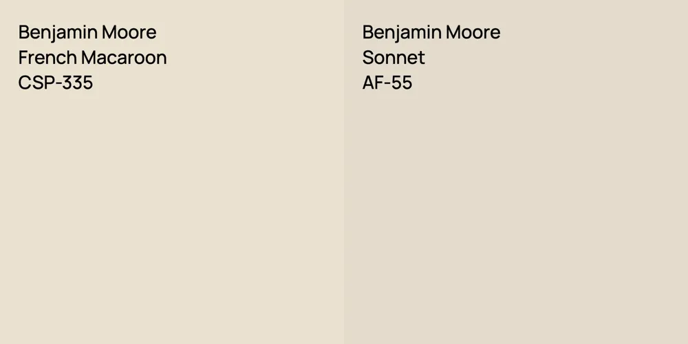 Benjamin Moore French Macaroon vs. Benjamin Moore Sonnet