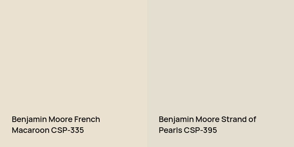 Benjamin Moore French Macaroon vs. Benjamin Moore Strand of Pearls