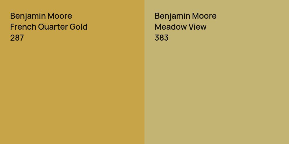 Benjamin Moore French Quarter Gold vs. Benjamin Moore Meadow View