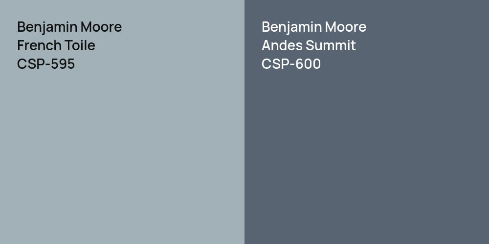 Benjamin Moore French Toile vs. Benjamin Moore Andes Summit