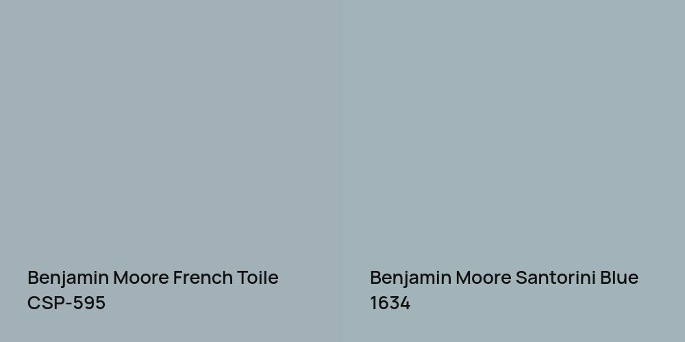 Benjamin Moore French Toile vs. Benjamin Moore Santorini Blue