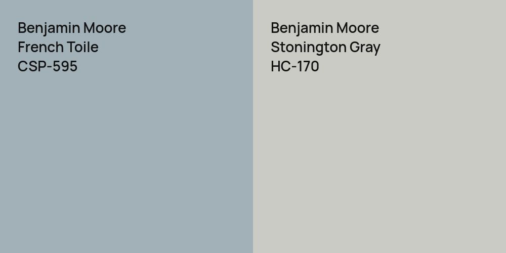 Benjamin Moore French Toile vs. Benjamin Moore Stonington Gray