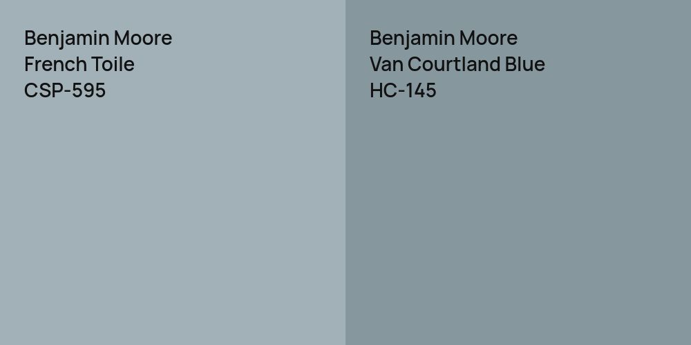 Benjamin Moore French Toile vs. Benjamin Moore Van Courtland Blue