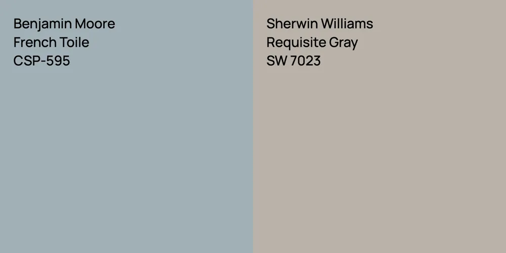 Benjamin Moore French Toile vs. Sherwin Williams Requisite Gray