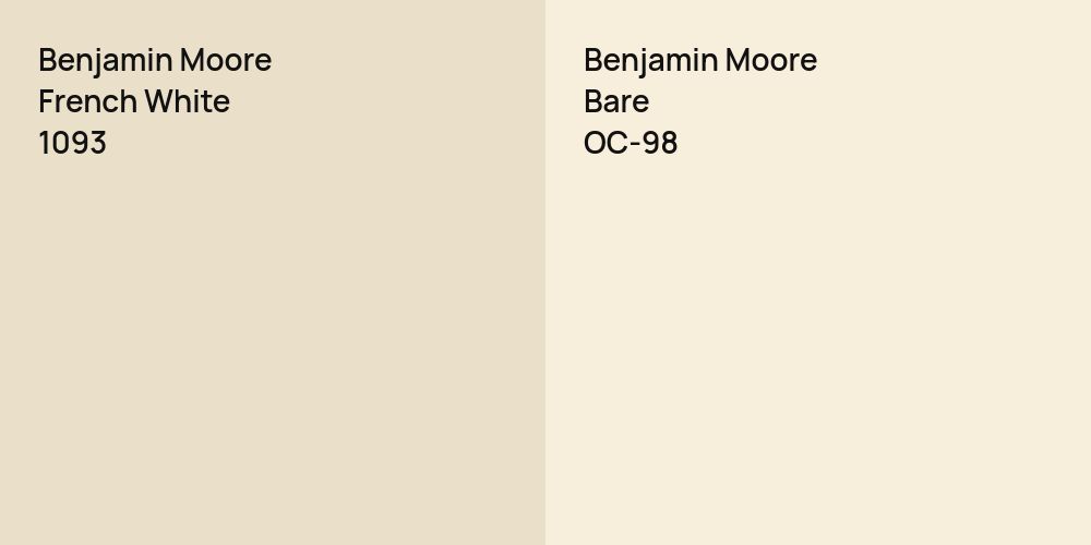 Benjamin Moore French White vs. Benjamin Moore Bare