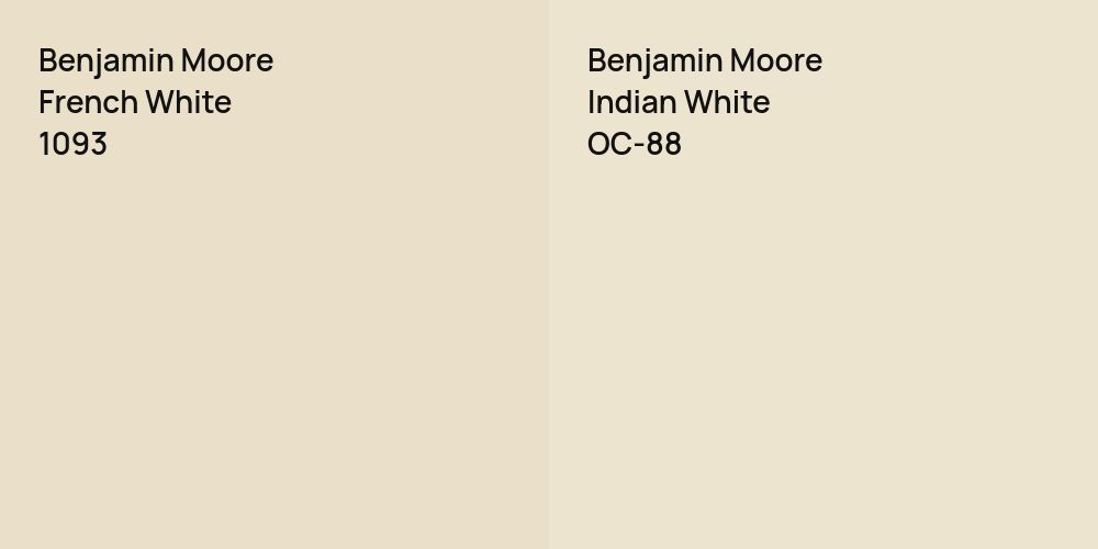 Benjamin Moore French White vs. Benjamin Moore Indian White