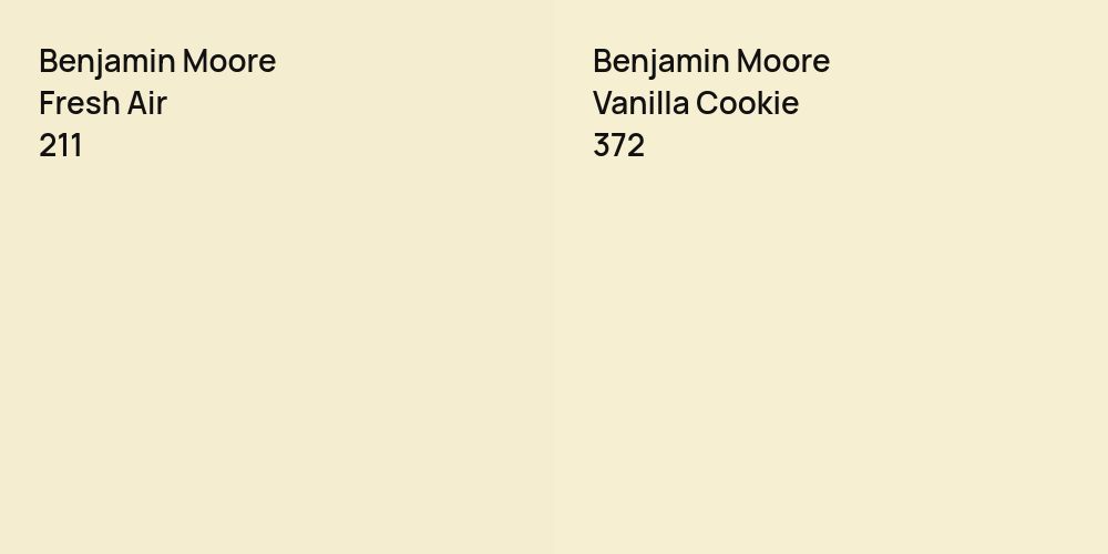 Benjamin Moore Fresh Air vs. Benjamin Moore Vanilla Cookie