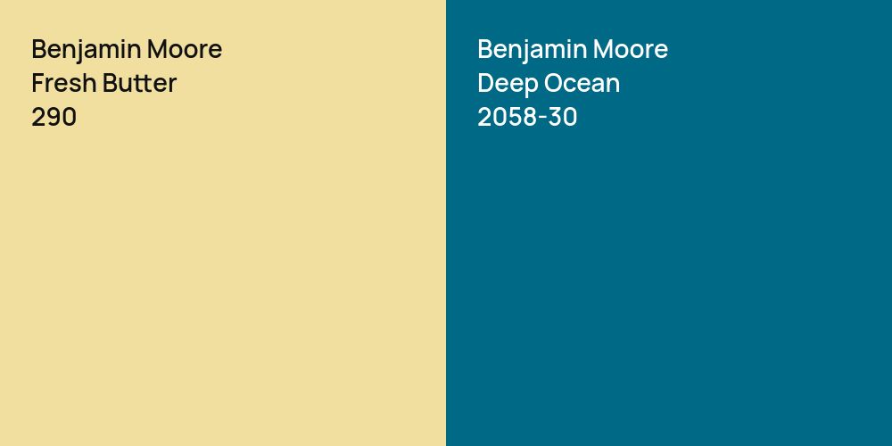 Benjamin Moore Fresh Butter vs. Benjamin Moore Deep Ocean