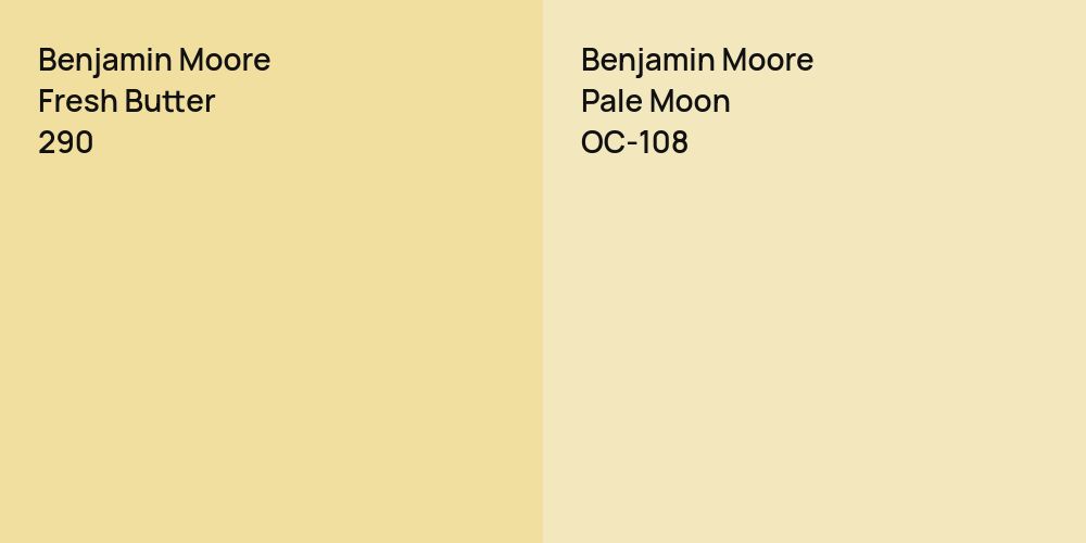 Benjamin Moore Fresh Butter vs. Benjamin Moore Pale Moon