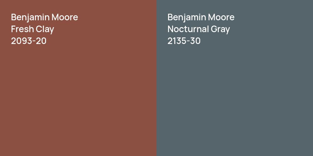 Benjamin Moore Fresh Clay vs. Benjamin Moore Nocturnal Gray