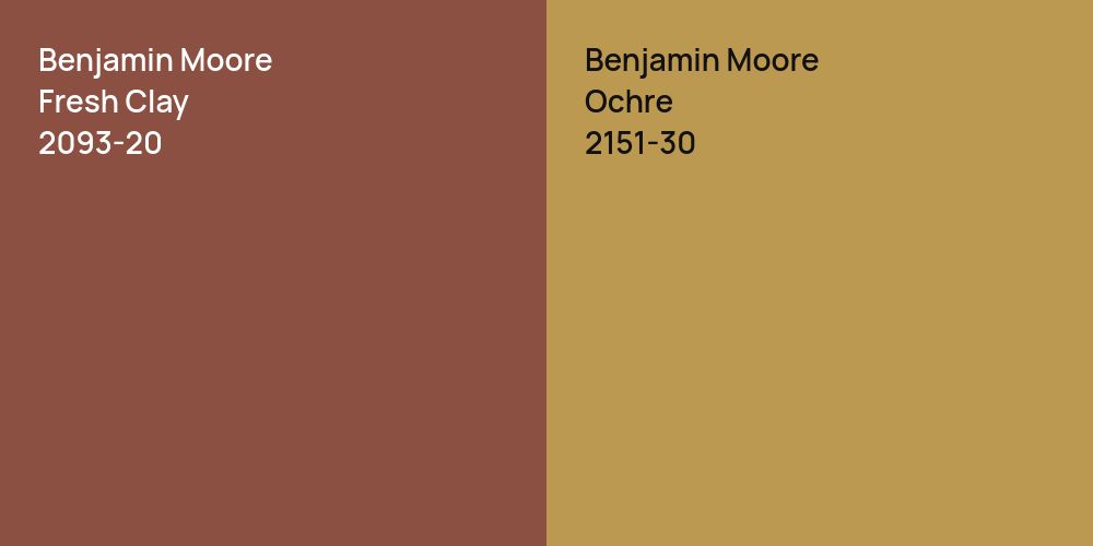 Benjamin Moore Fresh Clay vs. Benjamin Moore Ochre