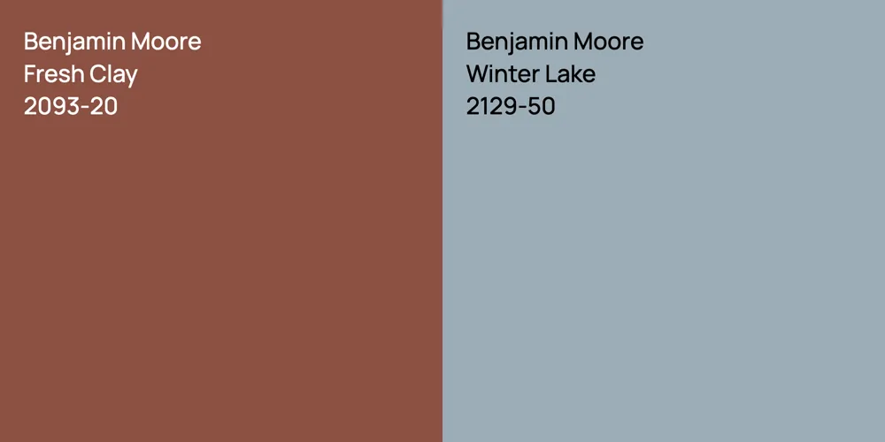 Benjamin Moore Fresh Clay vs. Benjamin Moore Winter Lake