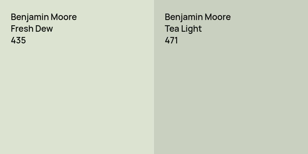 Benjamin Moore Fresh Dew vs. Benjamin Moore Tea Light