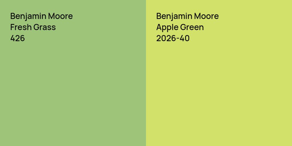 Benjamin Moore Fresh Grass vs. Benjamin Moore Apple Green