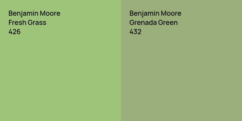 Benjamin Moore Fresh Grass vs. Benjamin Moore Grenada Green