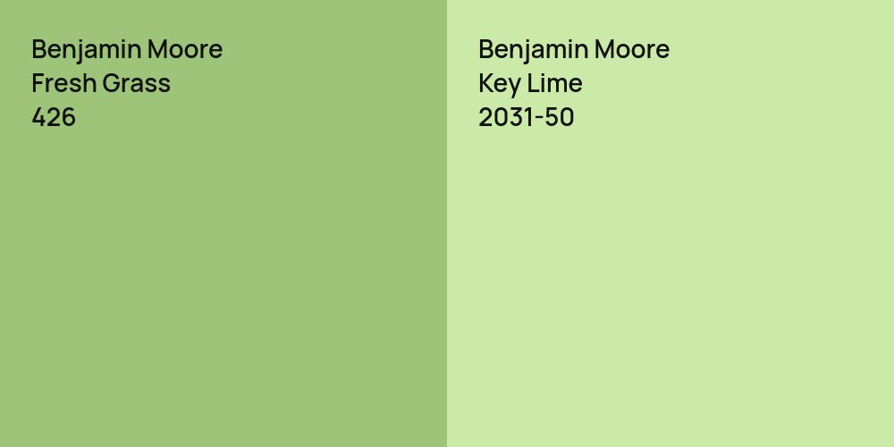 Benjamin Moore Fresh Grass vs. Benjamin Moore Key Lime