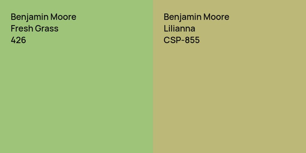 Benjamin Moore Fresh Grass vs. Benjamin Moore Lilianna