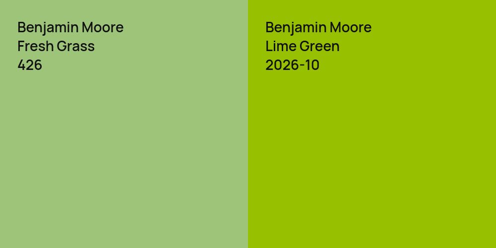 Benjamin Moore Fresh Grass vs. Benjamin Moore Lime Green