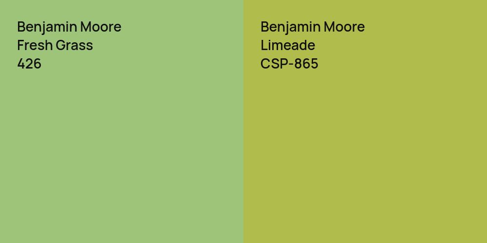 Benjamin Moore Fresh Grass vs. Benjamin Moore Limeade