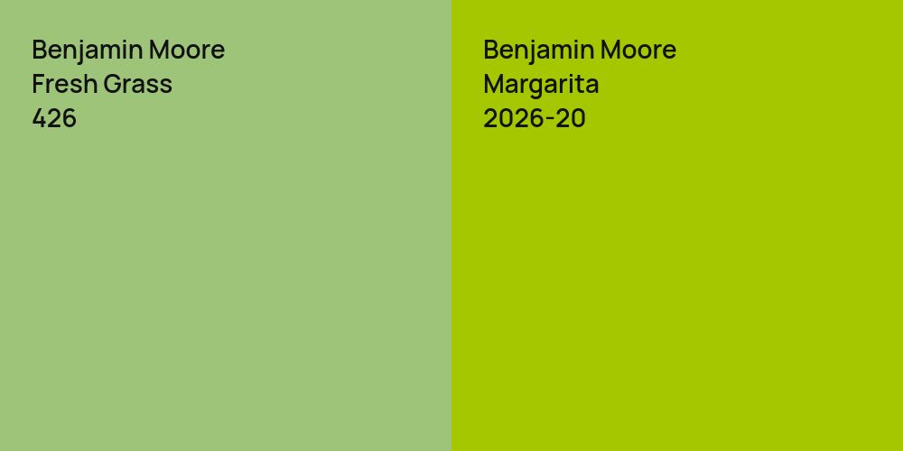 Benjamin Moore Fresh Grass vs. Benjamin Moore Margarita